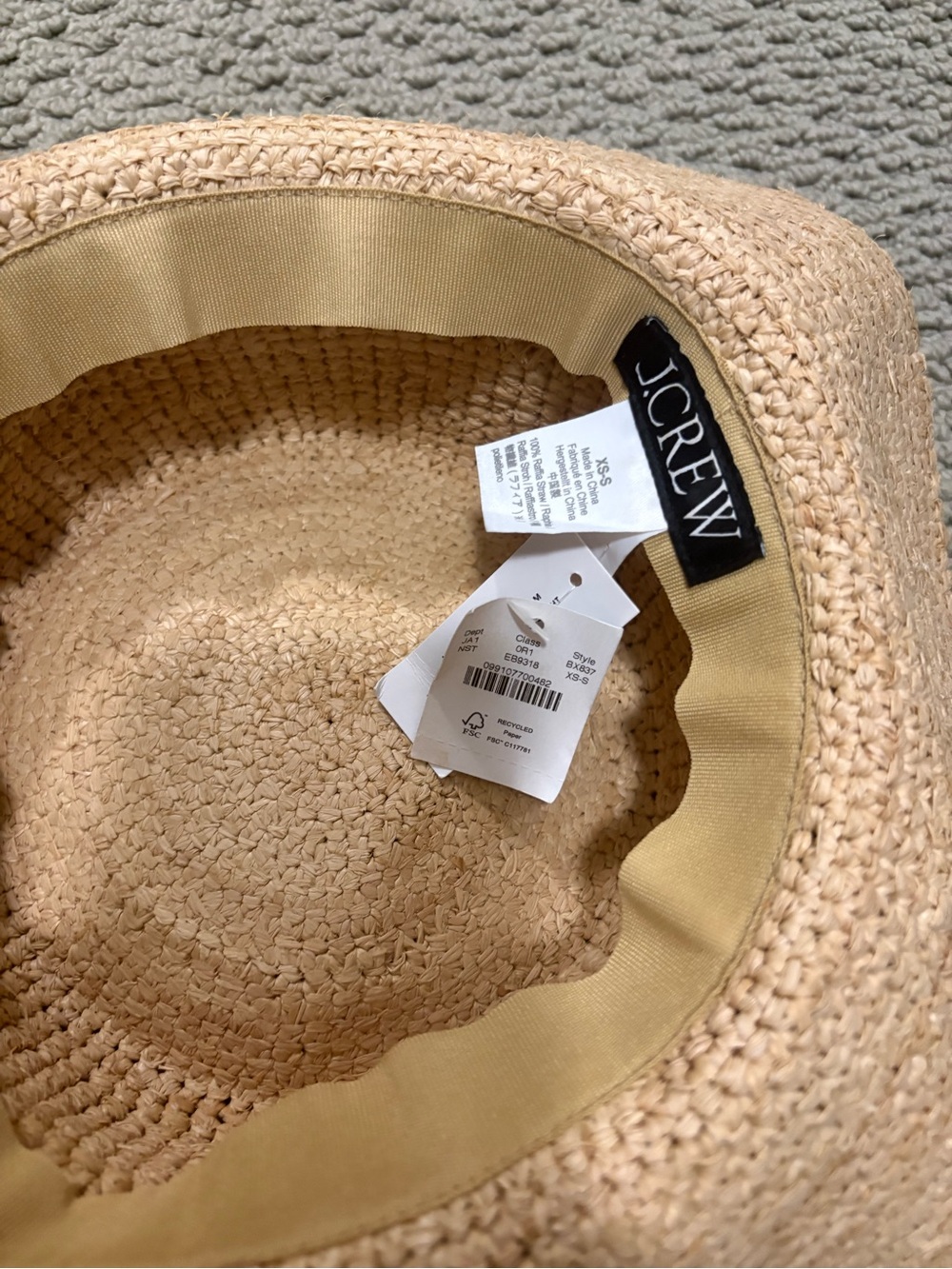 J. Crew Natural Straw Raffia Hat NWT - Picture 3 of 3